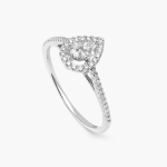Djula - Pear Diamond Union Ring White Gold